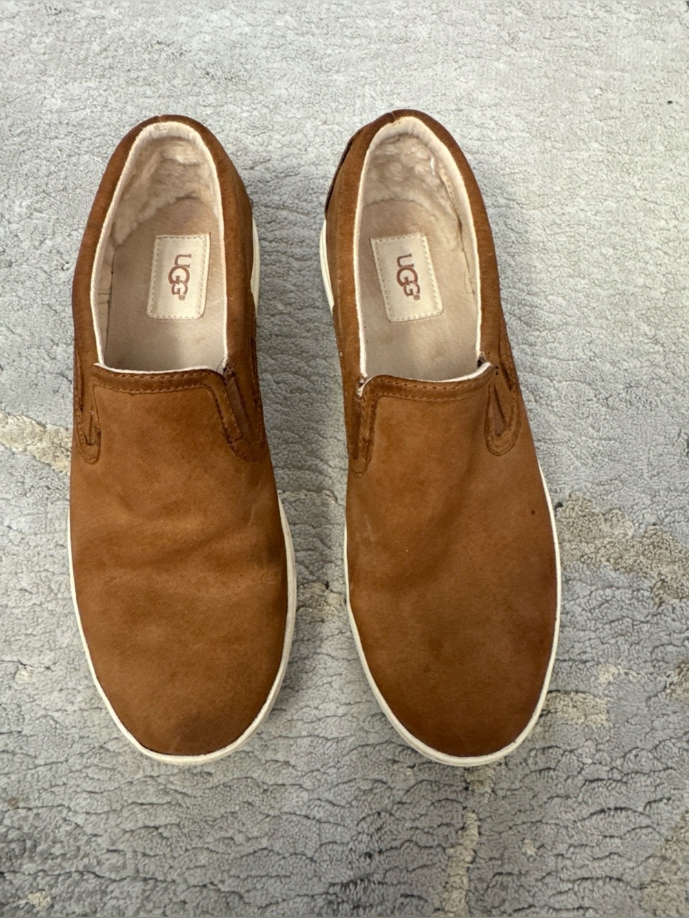 UGG Fierce Loafer Womens 9 Light Brown Soft Suede Leather Slip On Sneaker